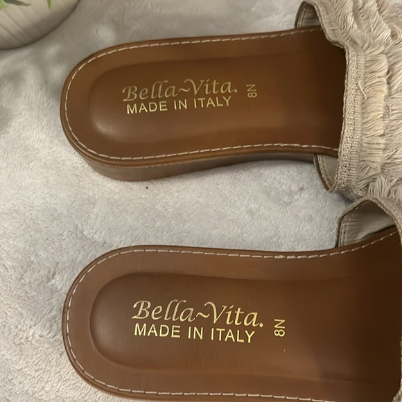 Bella Vita Made In Italy Fringe Boho Slide Slip On Sandals 8N - Picture 5 of 5